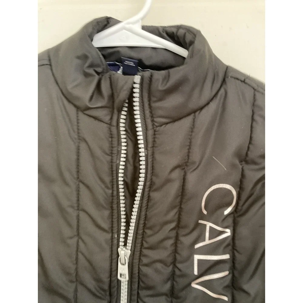 Calvin Klein Girls Size 6 Black Puffer Vest‎ SleeveLess Logo
